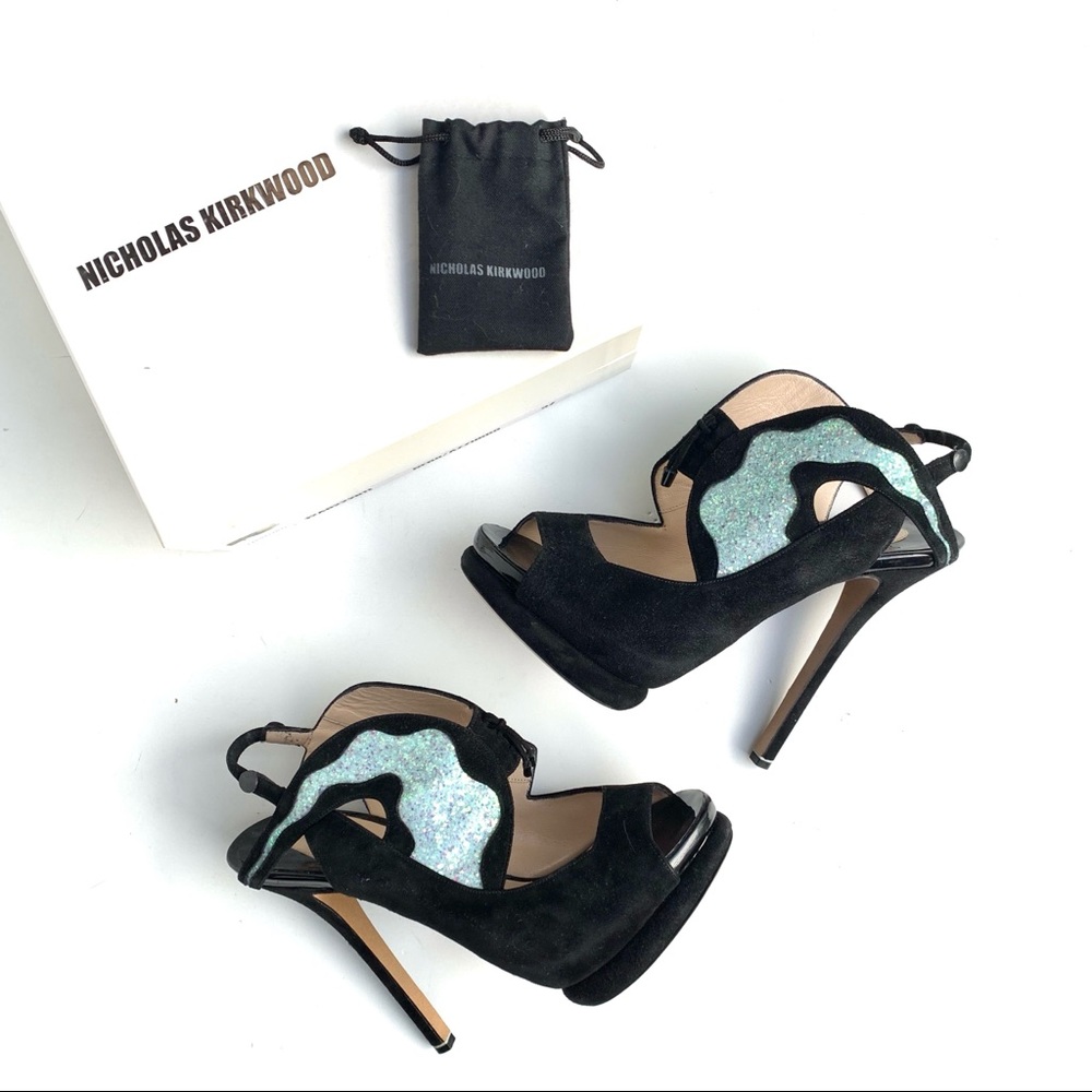 Nicholas Kirkwood Glitter Cutout Heels 37